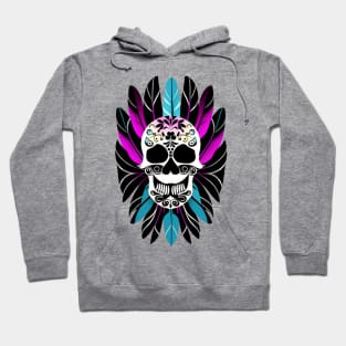 skull with feathers Hoodie